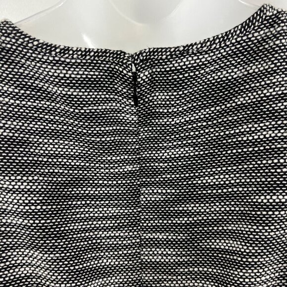 Banana Republic Sleeveless Dress Black & White Tweed V Neck size 0 Petite - Picture 6 of 10